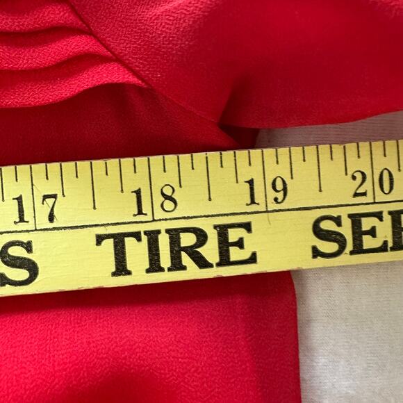 XOXO Blouse Womens Large Red Sheer Cropped Crochet Trim Retro Y2K Coquette - Picture 6 of 6